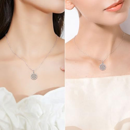 Ahiller Women's Necklace, Dainty Pendant Choker, Adjustable Chain | Heart Initial & Round Pendants, Daily Necklace,17-21" Adjustable Necklaces, Trendy Minimalist Jewelry, Stainless Steel Chain - color: ZF-Silver, style: Other Shapes - Multi-Color