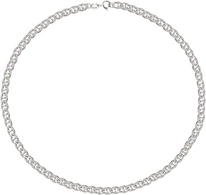 Savlano 925 Sterling Silver Solid Italian Figaro, Rope,Herringbone, Curb, Ball Bead, Snake, Mariner Chain Anklet for Women, Comes in 0.8mm - 5mm With Gift Box - style: Mariner 2.5mm