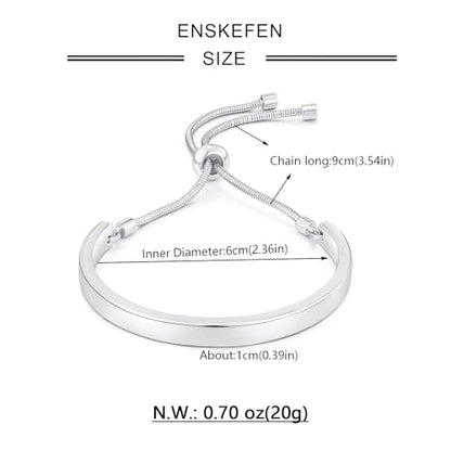 14K Gold Bracelets for Women Adjustable Slider Bracelet Bangle Bracelets for Women Trendy Chain Bracelet - color: Silver Smooth