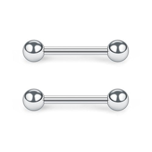 SCERRING 14G Nipple Rings 316L Stainless Steel Externally Threaded Nipplerings Tongue Bar Barbell Rings Piercing Retainer For Women Men - style: 12PCS - 1/2" (12mm)