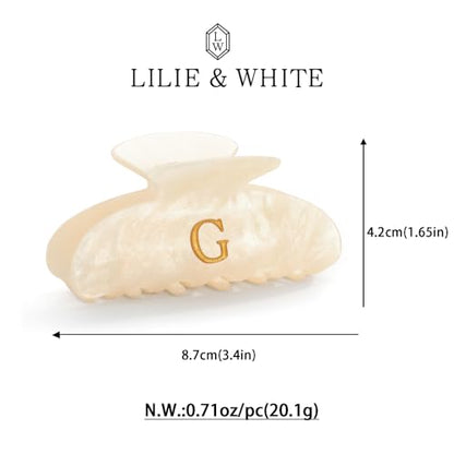 LILIE&WHITE Acrylic Letter Hair Clips For Women Stylish G Monogram | Alphabet Hair Clip Fashion Glitter Claw Clip Elegant And Durable Hair Accessory Large Hair Clips G - color: HC22539G