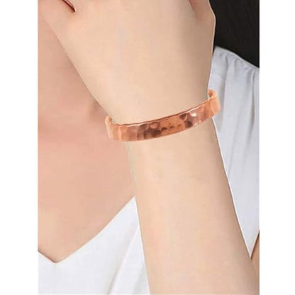 Touchstone Copper Bracelet Tibetan Style. Hand Forged with Solid and high Gauge Pure Copper. Hammered Look.KRBRA021-01-C_REM - style: 1 Hammered 1