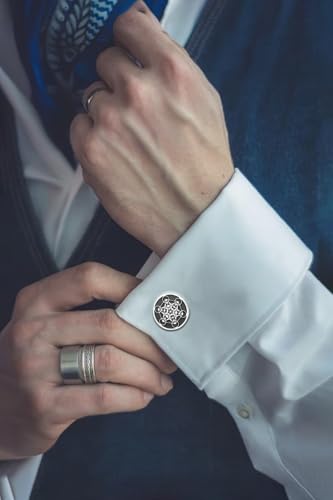 Cufflinks for Men Delicate Stainless Steel Wedding Business Cufflinks Gifts for Groom Husband French Shirt Accessories - style: Geometric-Silver