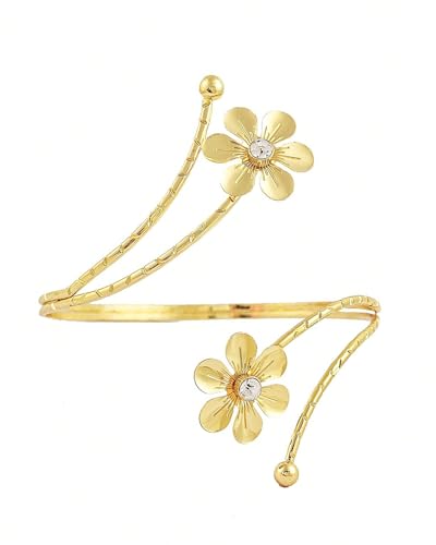Minimalist Gold Arm Cuff Bracelet Upper Arm Band Cuff Bangle for Women Adjustable Armband Set 6 Pieces - color: 6pc A