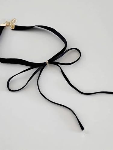 Bow Choker Necklace for Women Vintage Red Black Velvet Choker Gothic Long Ribbon Bow Collar Necklace Christmas Jewelry Gifts - style: Style 1