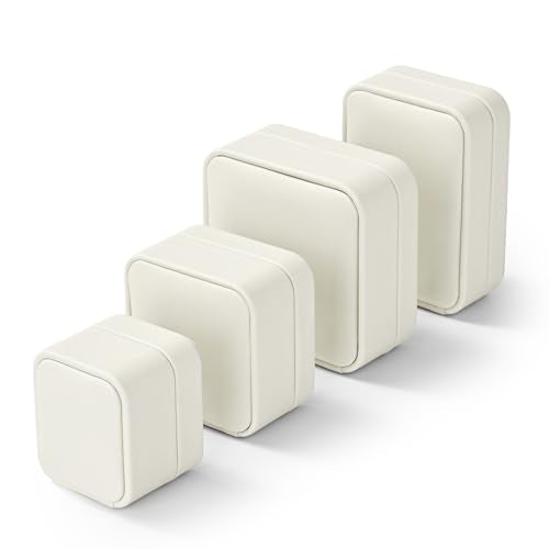 Oirlv Luxury Leather Earring Case Jewelry Box for Earrings Premium Jewelry Gift Box (Creamy-White) - color: Creamy-white, size: Earring Box