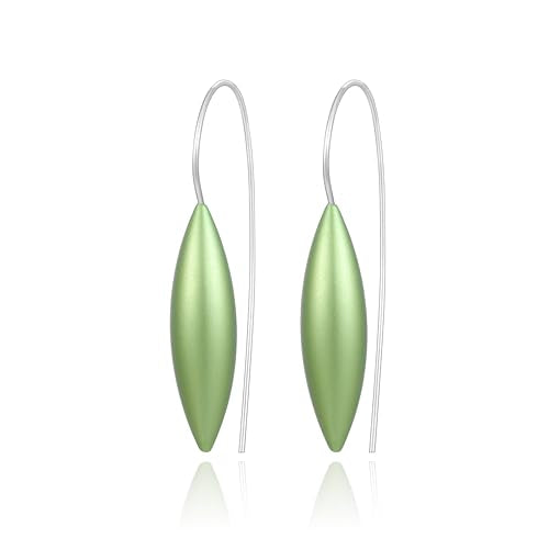 Oval Drop Earrings for Women, Long Thread Dangle Earrings, Colorful lightweight aluminum alloy, Suitable for Jewelry Gifts and Valentine's Day - color: Light green