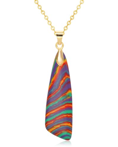 Nature Stone Necklaces for Women Boho Pendant Necklace 18K Gold Chain Necklaces - color: Flower Gold