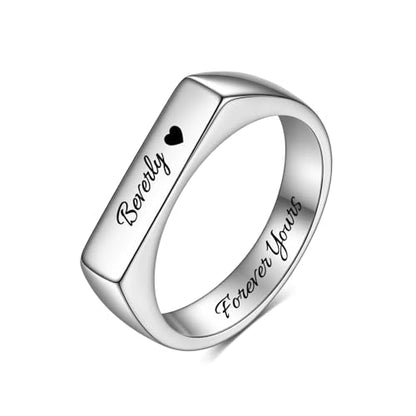 Custom Ring for Women 925 Sterling Silver Name Rings Personalized Initial Ring Engraved Stackable Letter Ring Christmas Birthday Gifts For Mom Grandma Sisters Girlfriend - color: Style 3-Rose Gold