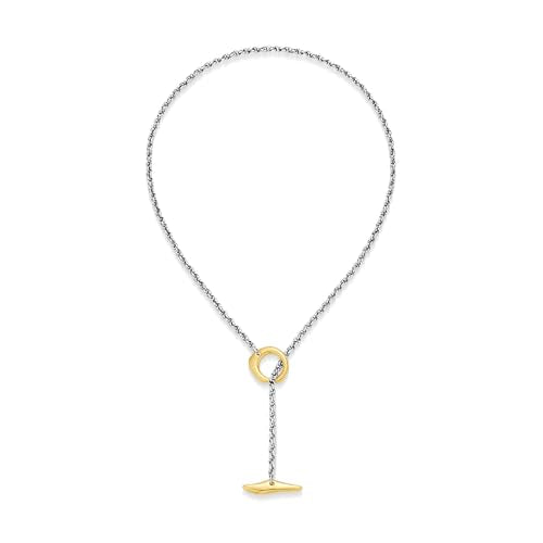 YUJIE Long Gold Y Necklace for Women - Adjustable Lariat Pendant Snake Chain, 14K Gold Plated Dainty Teardrop Necklace for Trendy & Formal Wear - color: mix metal