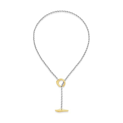 YUJIE Long Gold Y Necklace for Women - Adjustable Lariat Pendant Snake Chain, 14K Gold Plated Dainty Teardrop Necklace for Trendy & Formal Wear - color: mix metal
