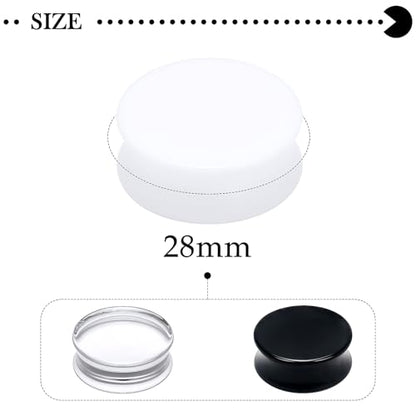 6G-30mm Solid Acrylic Gauges for Ear Double Flared Saddle Plug Tunnels Earrings Clear Black White Ear Plugs Tunnels for Women Men - color: 30mm = 1 3/16 inch = 1.18 inch