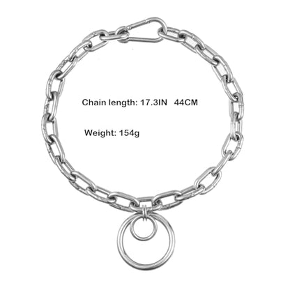 Statement Thick O Ring Chain Choker Stainless Steel Heavy Chunky Chain collar Silver Punk Goth Grunge Alternative Industrial For Women Jewelry - size: 17.3, style: 4MM-1