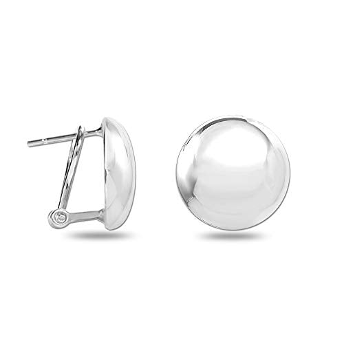 LeCalla 925 Sterling Silver Stud Earrings for Women | Pierced Omega Back Earring | Omega Earrings Jewelry Gift for Her, Wife | Daily Wear & Special Occasion Earring - color: Omega Back 01