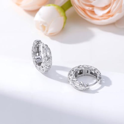 925 Sterling Silver Hollow Hoop Earrings for Women, Simple and Retro Style, Jewelry Gifts for Valentine's Day, Mother's Day, And Birthdays - style: Style 2
