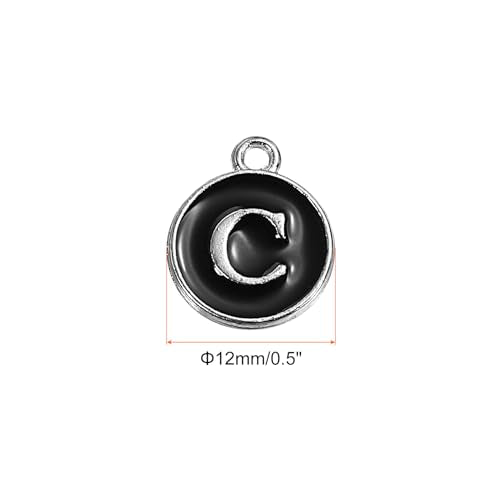 MECCANIXITY Alphabet Enamel Letter Charm Jewelry Charm Pendant for Jewelry Making, Bracelet, Craft - style: C