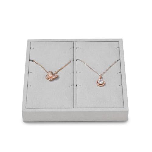 Microfiber Jewelry Pendant Display Tray | Jewelry Necklace Organizer Display Tray Gray - size: 5.5" x 5.51" x 0.78"