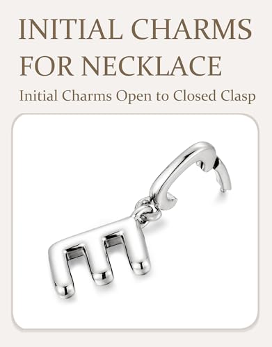 OVRUNS Initial Charm for Women Letter Bracelet Necklace Charms With Clasp | Alloy,nickel,safe for sensitive skin,Pendant with install clasp,fits bracelets with necklaces,great for gift - color: Silver, style: Letter E