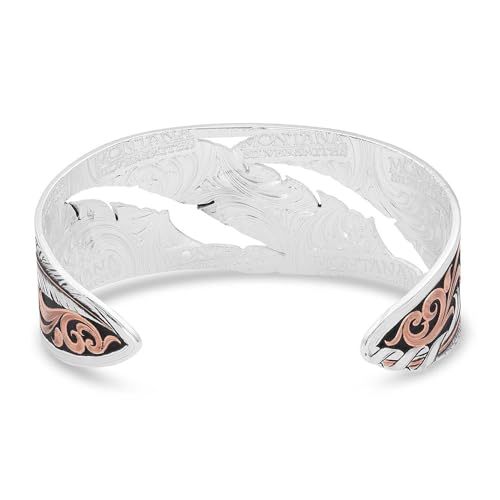 Montana Silversmiths Made in the USA Western Lifestyle Women's Cuff Bracelet - style: Wind Dancer Pierced Feather