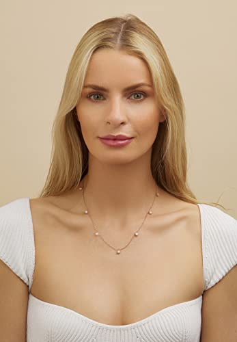 Barzel 18K White Gold & 18K Rose Gold with Created Fire Opal Necklaces In 18 Inches with 2 Inches Extension - color: Rose Gold