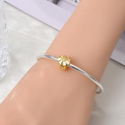 Gold Clip Stopper Charms for Pandora Bracelets Spacers Bead Charms Packs Jewelry Gift for Women - color: Golden Bow