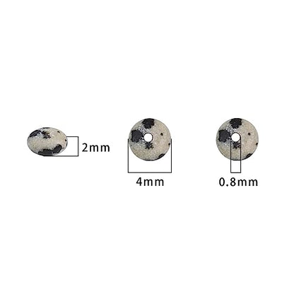 BEADIA Natural Dalmatian Stone Spacer Beads Caps Rondelle Disk Loose Beads for Beading Jewelry Making 4mmx2mm 38cm - color: Dalmatian Stone, size: Rondelle Disk 4mm x 2mm