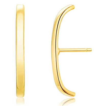 18K Gold Plated Sterling Silver Suspension Hoop Earring Ear Suspender Minimalist Ear Cuff Rose Gold Wrap Hoop Silver Huggie Earring - color: 18K Gold Plated
