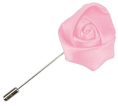 Gentleman's Essentials Premium Handmade Flower Lapel Pin Boutonniere - color: Blush Pink [Rose Bud]