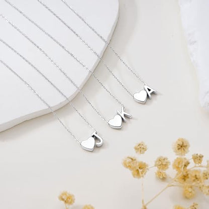 Turandoss S925 Sterling Silver Initial Necklaces for 5-16 Years Old Girls | Dainty Teen Girl Gifts Trendy Stuff Heart Initial A-Z Necklaces Personalized Birthday Jewelry Gifts for Girls - color: V