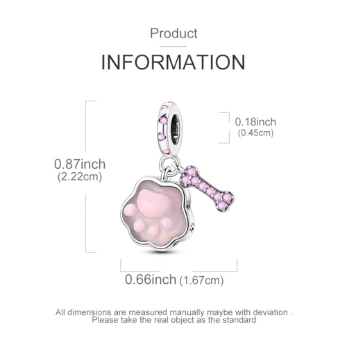 14K Gold Plated Charms for Bracelets Necklace Star Moon Cross Beads Woman | 925 Sterling Silver Charms Butterfly Cute Cat Dog Evil Eye Lucky Bracelet Beads Aesthetic Peandant Jewelry Gift for Mom - color: pink 1