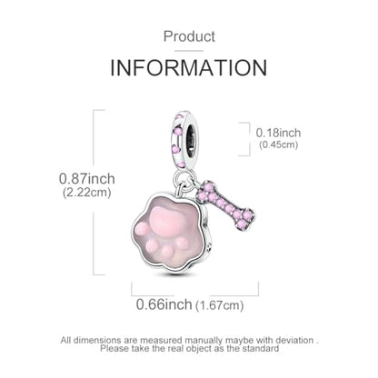 14K Gold Plated Charms for Bracelets Necklace Star Moon Cross Beads Woman | 925 Sterling Silver Charms Butterfly Cute Cat Dog Evil Eye Lucky Bracelet Beads Aesthetic Peandant Jewelry Gift for Mom - color: pink 1