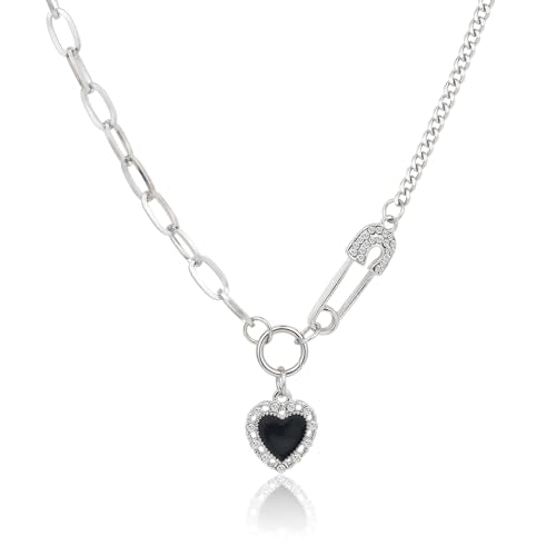 Irregular Heart Necklace for Women Y2k Pink Zircon Pearl Diamond Women's Fashion Pendant Hot Fashion Pink Jewelry for Women - color: Style14