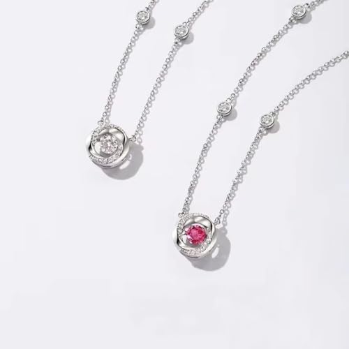925 Sterling Silver Necklace for Women Trendy, Charming Layered Necklace with Cubic Zirconia Pendant for Her Womens Dainty Diamond Choker Necklaces Holiday Jewelry Gifts for Mom Wife Daughter Lover - color: Silver