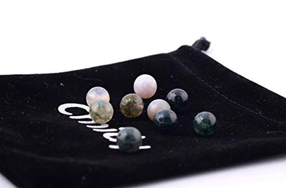 Natural Stone Beads 100pcs 10mm India Agate Round Genuine Real Stone Beading Loose Gemstone Hole Size 1mm DIY Smooth Beads for Bracelet Necklace Earrings Jewelry Making (India Agate, 10mm) - color: India Agate Green, size: 10mm