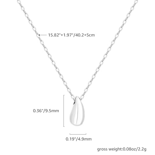 EVEYE S925 Sterling Silver Necklace For Women, Teardrop Pendant Necklaces, Pear Pendant Necklace Jewelry Minimalist style Gift - color: White Gold
