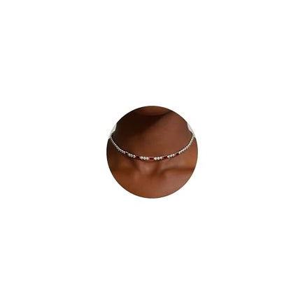 Tennis Necklaces for Women 18K Gold Plated White Red Green Blue Cubic Zirconia Necklaces Dainty Rhinestone Choker Necklaces Trendy Faux Diamond Tennis Chain 3mm - color: Red Tennis Choker-Gold