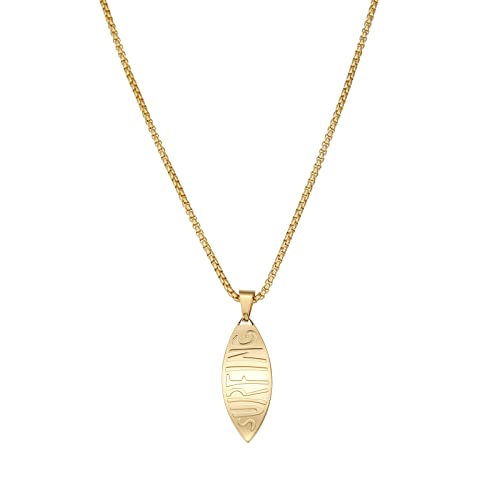 18K Gold Plated Stainless Steel Bee Honeycomb Pendant Necklace, Adjustable Y Lariat Conch/Guitar/Horseshoe Necklace for Women - color: Gold, style: Surfboard