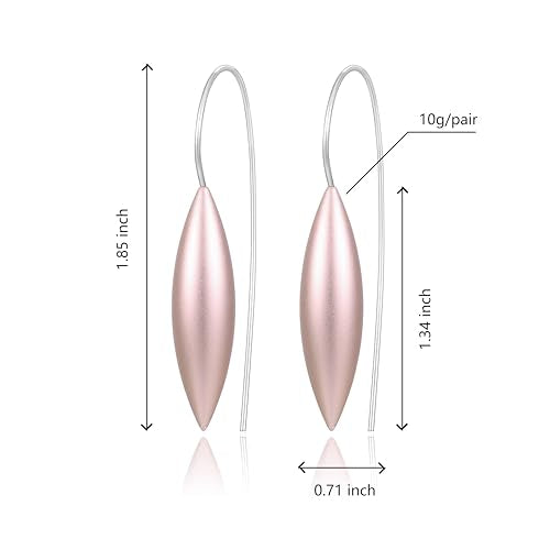 Oval Drop Earrings for Women, Long Thread Dangle Earrings, Colorful lightweight aluminum alloy, Suitable for Jewelry Gifts and Valentine's Day - color: Pink