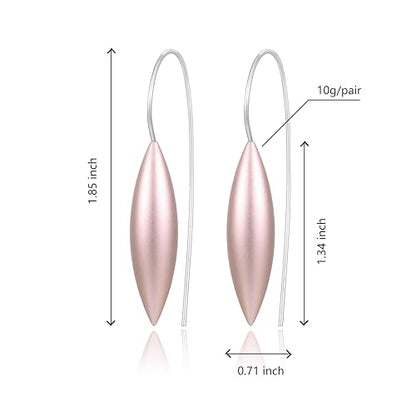 Oval Drop Earrings for Women, Long Thread Dangle Earrings, Colorful lightweight aluminum alloy, Suitable for Jewelry Gifts and Valentine's Day - color: Pink