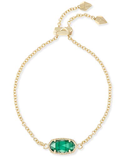 Kendra Scott Elaina Adjustable Chain Bracelet for Women, Fashion Jewelry, Gold-Plated - color: GOLD - EMERALD CATS EYE