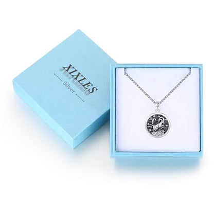 925 Sterling Silver Zodiac Constellation Necklaces for Men Women | Retro,Daily,Birthday, Graduation,Horoscope,Zodiac Sign,Hypoallergenic,with Jewelry Box - style: 3-Aries (A-Retro Mar.21-Apr.19)