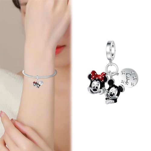 Charm for Bracelets and Necklaces Heart Cat Flower Boy 925 Sterling Silver Bead Birthday Jewelry Gift for Women - color: Mouse Lover Charm