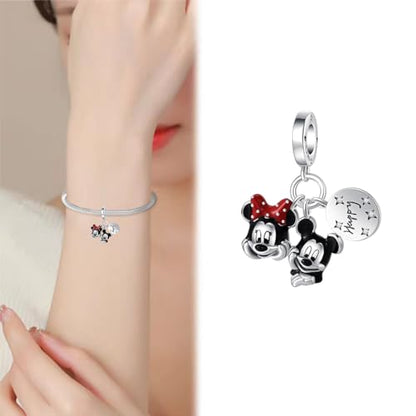 Charm for Bracelets and Necklaces Heart Cat Flower Boy 925 Sterling Silver Bead Birthday Jewelry Gift for Women - color: Mouse Lover Charm