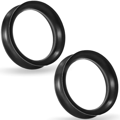 10G-50mm Thin Black Silicone Ear Gauges Tunnels Rubber Ear Plugs Gauges Double Flared Flexible Tunnel Earrings for Women Men - color: 28mm = 1 1/8 inch = 1.1 inch