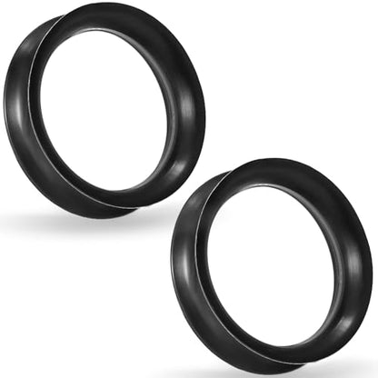 10G-50mm Thin Black Silicone Ear Gauges Tunnels Rubber Ear Plugs Gauges Double Flared Flexible Tunnel Earrings for Women Men - color: 28mm = 1 1/8 inch = 1.1 inch