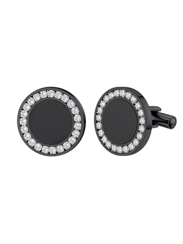 Custom4U Custom Photo Cufflinks for Men Father of the Bride Gifts - color: C-Black Onyx-Black