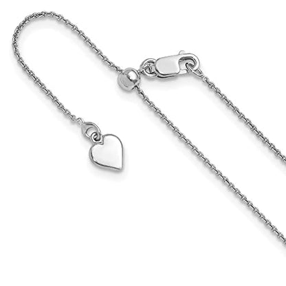 Diamond2Deal Sterling Silver Adjustable .95mm Rolo Chain Necklace 30''