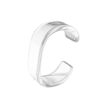 Acrylic Colorful Resin Open Bracelet Geometric Simple Transparent Wide Cuff Bangle for Women Lightweight Colorful Chunky Thick Thin Wide Face Resin Acrylic Cuff Bangle Jewelry - color: Transparent
