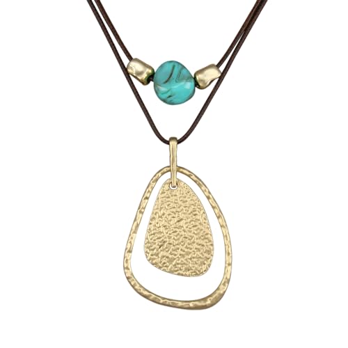 Chunky Pendant Necklace for Women Vintage Boho Necklaces Choker Layered Statement Necklaces Bohemian Jewlery Gifts - style: Large Pendant Necklace