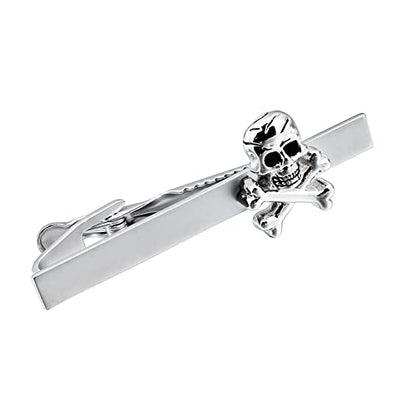 HAWSON 2 inch/ 2.2 inch Tie Clip for Men, Novelty Tie Bar Clip for Men and Boys, Interesting Tie Clip for Party - color: Skull